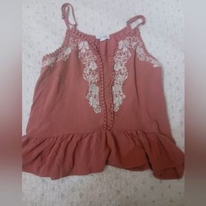 Eyeshadow pink bohemian flowy tank